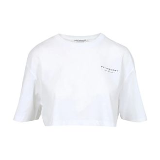 Philosophy di Lorenzo Serafini T-Shirts, female, White, Size: M Cropped T-shirt with Logo