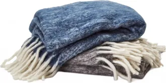 Two's Company Faux Mohair Throw 50X70 In Charcoal