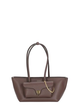 Coccinelle Double Beat Medium Bag with Removable Pocket and Chain Detail
