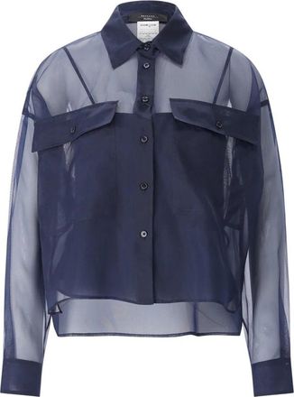 Max Mara Colomba Blouse - Dames - Overhemden - Blauw - XS - Overhemden