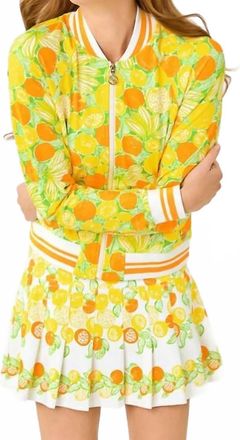 Lilly Pulitzer Luxletic Jaydea Jacket In Island Palm Zesty