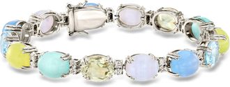 Ross-Simons Pastel Multi-Gemstone Bracelet in Sterling Silver