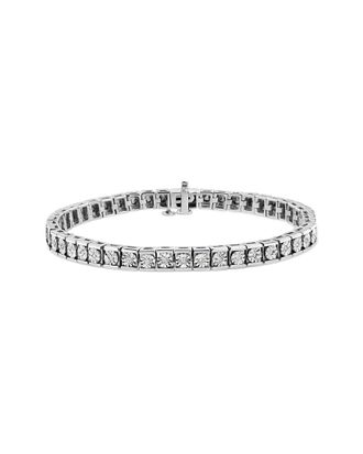 House of Brilliance Haus Of Brilliance Silver 0.10 Ct. Tw. Diamond Tennis Bracelet