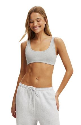 Cotton On Womens Active Ultra Soft Low Back Crop in Light Grey Marle at Nordstrom, Size Medium