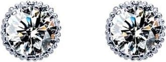 Hollywood Sensation One Carat Cubic Zirconia Stud Earrings in Silver at Nordstrom