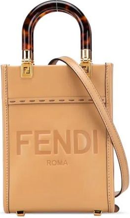 Fendi Borsa shopper Sunshine mini in pelle 2010-2025 - Marrone