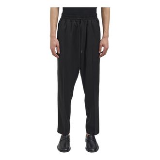 Isabel Benenato Slim-fit Trousers, male, Black, Size: L Pantalone in lana vergine