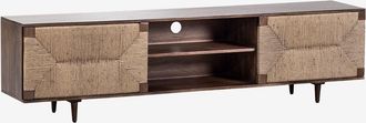 Sklum Sklum - Mueble Tv 200x40 Cm En Madera De Mango Y Yute Evans