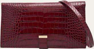 Tom Ford Organizer Shoulder Bag in Croc-Embossed Leather