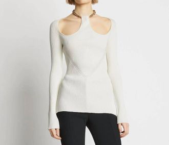 Proenza Schouler Clean Viscose Knit Top In Off-White