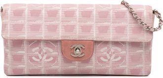 Chanel Pre-owned Womens Logo Pattern Shoulder Bag - Coral Textile - One Size