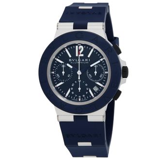 Bulgari Aluminium Chronograph Automatic Blue Dial Mens Watch 104234