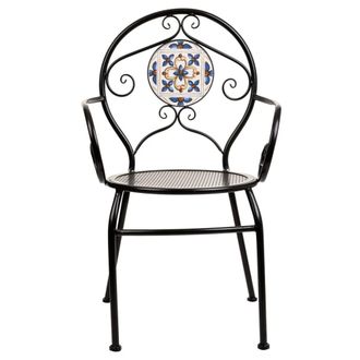 Wanderlust Deco Sill&oacute;n de mosaico y forja 58 x 54 x 88h cm