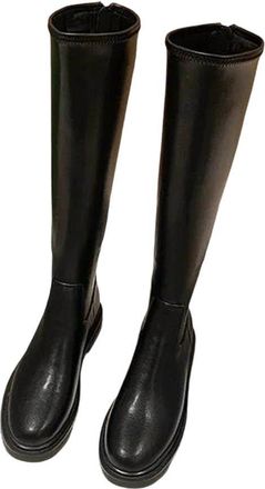 Generic Womens Winter Knee High Riding Equestrian Boots Leather Platform Shoes Long Boots Office Lady Footwear