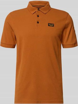 PME Legend Slim Fit Poloshirt mit Logo-Patch in Orange, Gr&ouml;&szlig;e XXXL