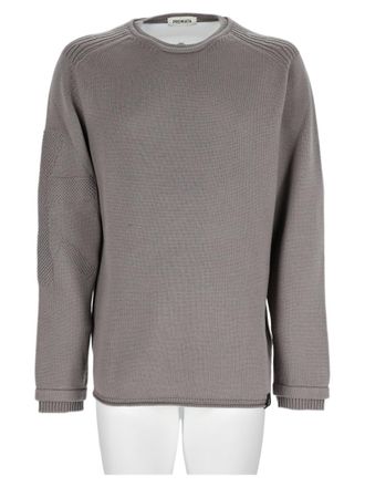 Premiata Grey Relaxed-Fit Textured Sleeve Knit Sweater