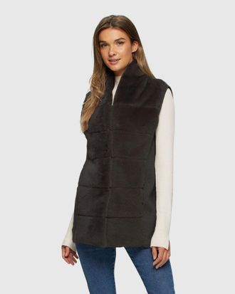 Gorski REVERSIBLE SELECT SHEARLING LAMB VEST WITH SELECT WOOL AND CASHMERE BLEND BACK AND BELT