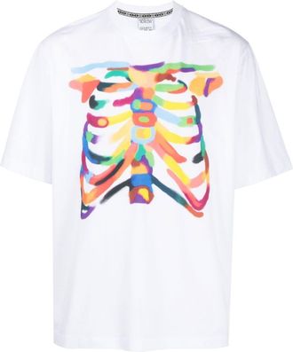 Marcelo Burlon Rib Cage organic cotton T-shirt - men - Cotton/Polyester - L - White