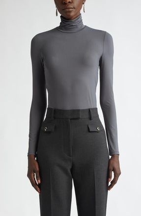 St. John Nuda Jersey Turtleneck Top in Shadow at Nordstrom, Size Medium