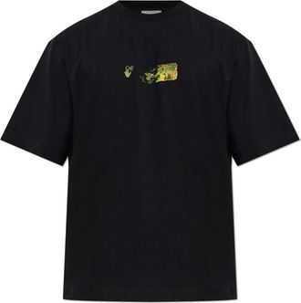 Off-white T-shirt met opgedrukte logo - Heren - T-shirts - Zwart - S - Katoen - Tops
