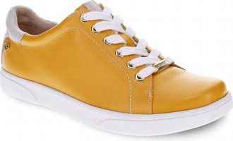 Revere Comfort Shoes Womens Limoges Lace-Up Casual Sneaker In Mustard French