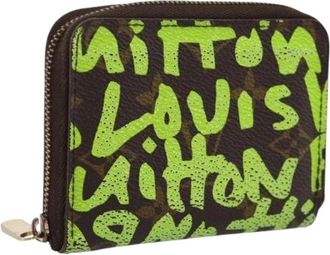 Louis Vuitton Pre-owned Monogram Graffiti Canvas Coin Purse - Dames - Vintage Accessoires - Groen - ONE Size - Vintage