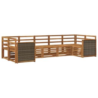 vidaXL Conjunto De Sof&aacute; Seccional 6 Pcs Natural Vidaxl
