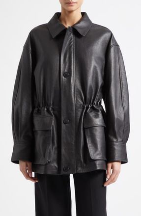 Arma Maeve Vegetal Leather Jacket in Black at Nordstrom, Size 38