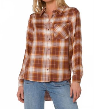 Velvet Heart Bennett Plaid Shirt In Ground Cloves