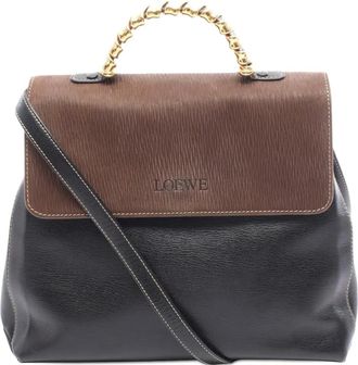 Loewe 2010-2025 Leather Velazquez Twist satchel - Zwart