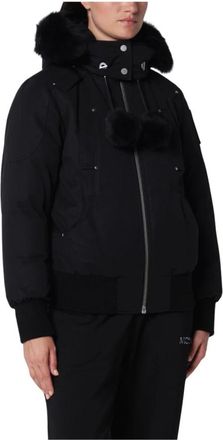 Moose Knuckles Debbie Bomber - Dames - Winterjassen - Zwart - S - Leer - Jassen