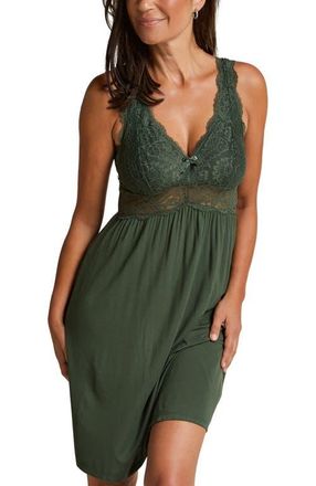 Hunkem&ouml;ller Nora Lace Slip Dress in Green at Nordstrom, Size Xx-Large