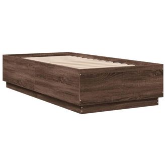 Berkfield Home Modern Bed Frame without Mattress Brown Oak 90x190 cm Single