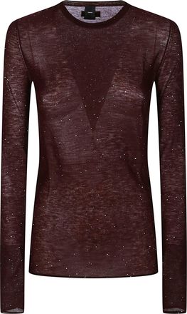 Pinko Pico Wool-Blend Subtle Shimmer Sweater