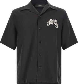 Amiri Hollywood Camp Shirt - Heren - Korte mouwen Overhemden - Zwart - L - Overhemden