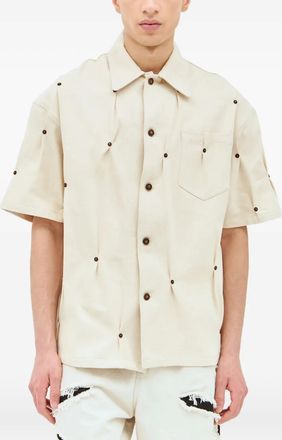 Kusikohc Camicia denim a maniche corte - Toni neutri