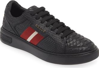 Bally Marell Snakeskin Embossed Leather Sneaker in Black at Nordstrom Rack, Size 11Us / 10Uk