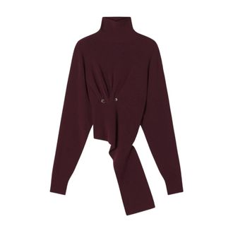 Lanvin Turtlenecks, female, Brown, Size: S Wool And Cashmere Sweater