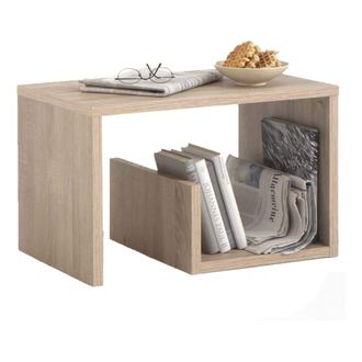 Calicosy Mesa auxiliar moderna - l59 cm - efecto roble