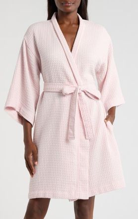 Nordstrom Womens Everyday Waffle Robe in Pink Loft at Nordstrom, Size X-Small