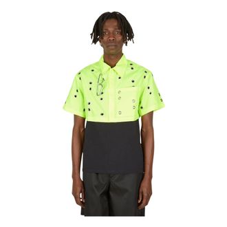 Studio ALCH Eyelet Short-Sleeve Shirt - male - Studio ALCH - Short Sleeve Shirts - Yellow - L - Shirts