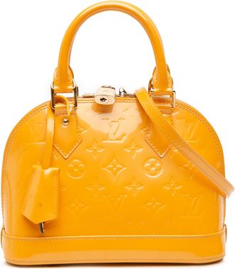 Louis Vuitton Pre-owned Womens Alma Bb Satchel Monogram Vernis - Orange Leather - One Size