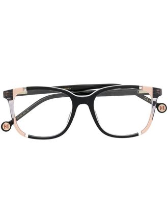 Carolina Herrera colour-block square-frame optical glasses - Black