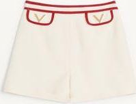 Valentino Shorts In Crepe Couture Donna AVORIO/ROSSO 36