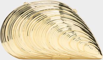 SIMKHAI Bridget Metal Oyster Shell Clutch Bag