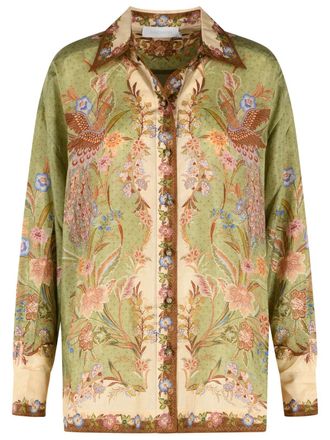 Zimmermann Camicia in seta kaki Zimmermann Indra