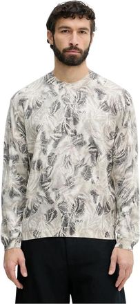 A|X Armani Exchange Trui met ronde hals van basic lichtgewicht katoen - Heren - Ronde hals truien - Beige - XL - Katoen - Truien & Vesten