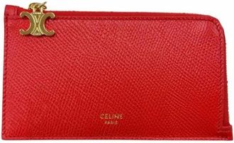 Celine Pre-owned Wallets, female, Red, Size: ONE SIZE Pre-owned Business Card Case
