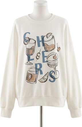 Z Supply Cheers Sunday Long Sleeve Sweatshirt In Sea Salt