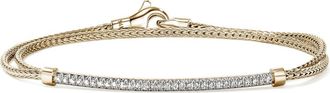 John Hardy JH Essential Pavé Wrap Bracelet, Gold, Diamonds, 1.8mm in 14K Gold at Nordstrom, Size Medium